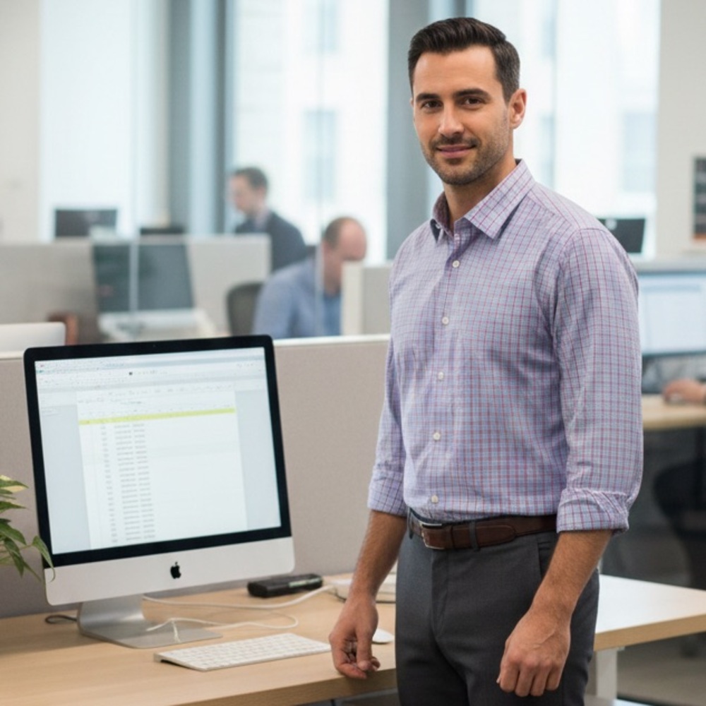 BANANA REPUBLIC Slim Fit Plaid Non Iron Dress Shirt Size M